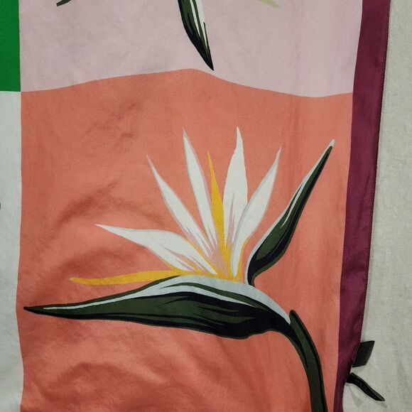 Ann Taylor Factory Color Block Floral Square Scarf - Picture 3 of 9